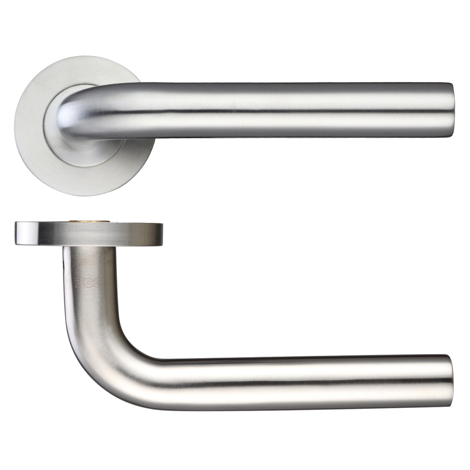 Ranges :: Zoo Door Hardware :: ZCS - Architectural levers and accessories  in ss304 :: 19mm Return to Door Lever on Round Rose - Products