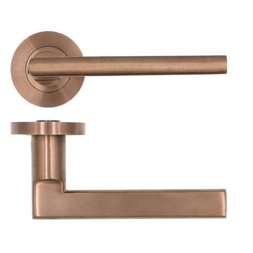 Varese Lever on Round Rose - PVD Satin Bronze