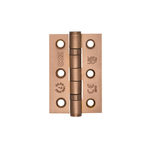 Grade 7 - 76mm x 50mm x 2mm Hinge - Ball Bearing UKCA/CE PVDBZ (Bronze)