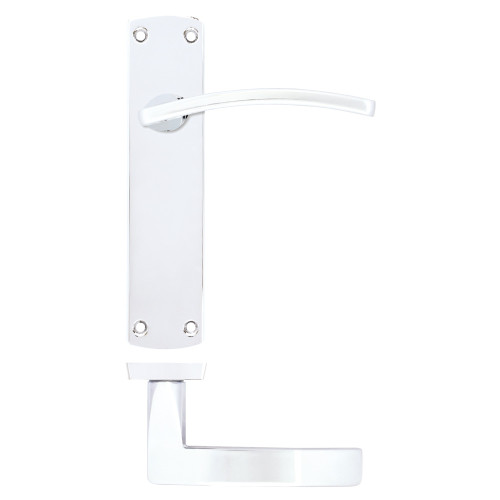 Toledo Lever on Latch Backplate Polished Chrome