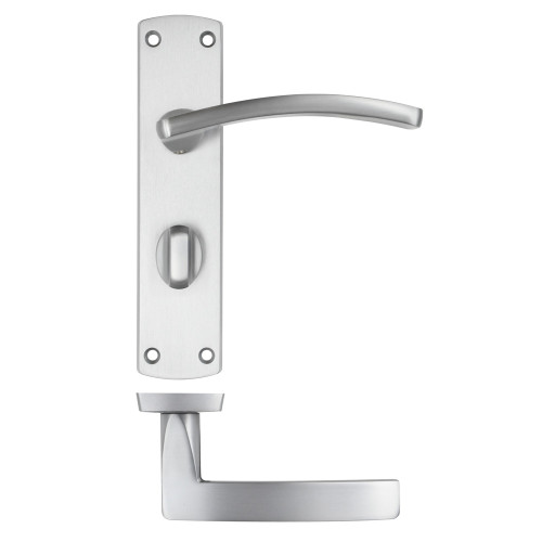 Toledo Lever on Bathroom Backplate Satin Chrome