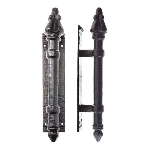 Round Pull Handle on Backplate 304mm x 63mm - 2.5mm