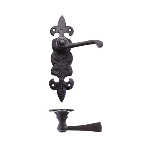 Lever on Fleur de Lys Latch Backplate