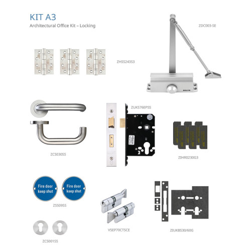 Fire Door Pack - FDP-A3 - Office Kit &acirc; Locking - Architectural Version