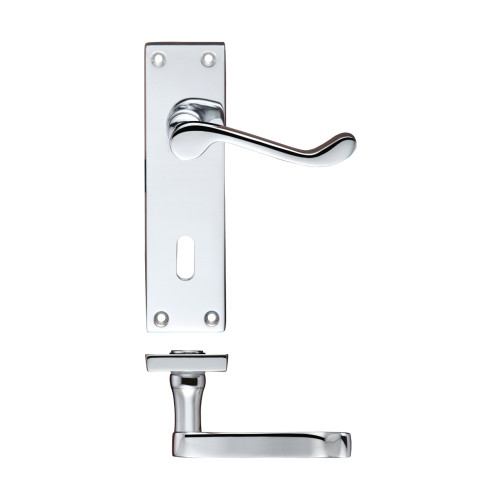 Project Victorian scroll lever on lock backplate - 150mm x 40mm