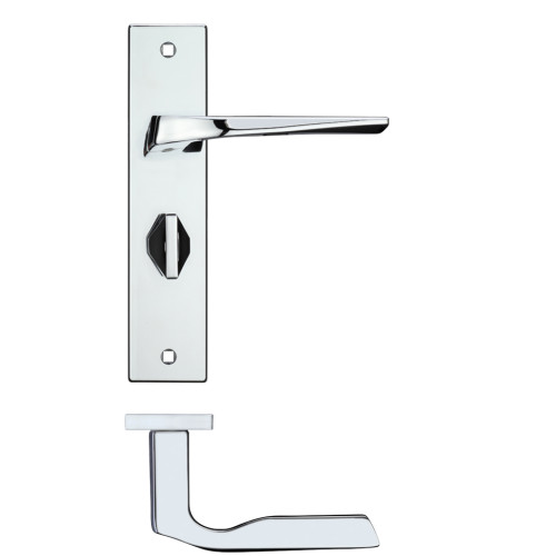 Lyra Lever Bathroom (57mm c/c) On Backplate - 190x42mm - Polished Chrome