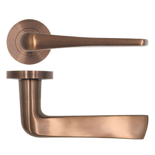 Como Lever on Round Rose - PVD Satin Bronze