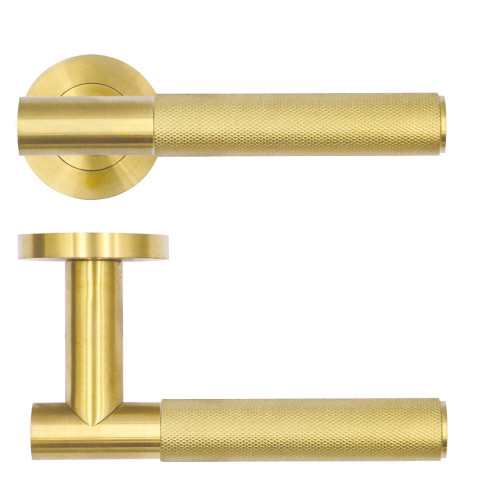 Orta Lever on Round Rose - PVD Satin Brass