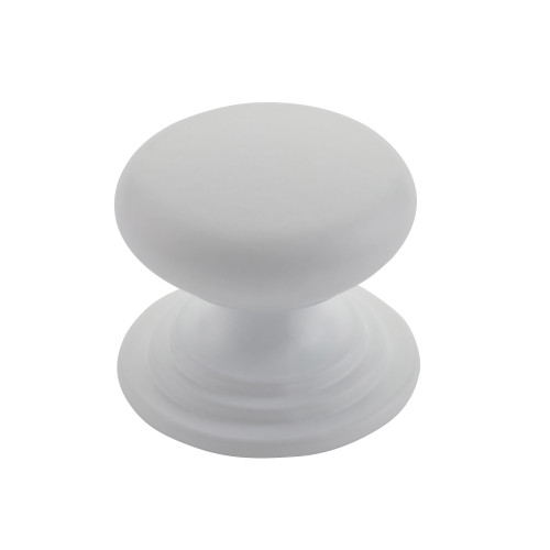 Round Cabinet knob 37mm Dia. Matt White Finish
