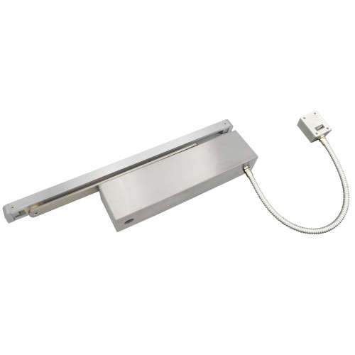 Electro Magnetic Overhead Door Closer, Track Arm - Satin Stainless Steel