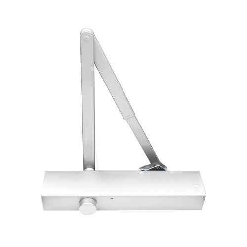 Adjustable Size 3 to 6 Door Closer Silver Finish Trimplate Version