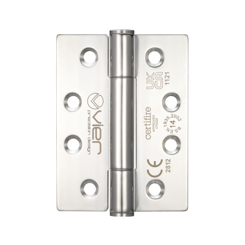 Grade 14 Concealed Bearing Hinge Stainless Steel - Grade 201 - 102 x 76 x 3mm (PAIR)