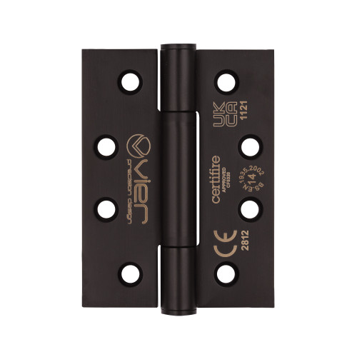 Grade 14 Concealed Bearing Hinge Square - 102 x 76 x 3mm - Powder Coated Black