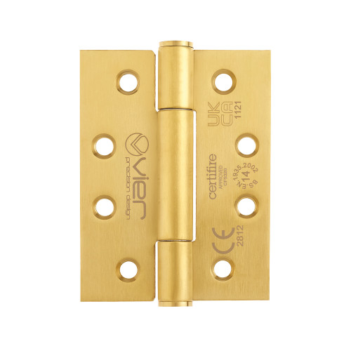 Grade 14 Concealed Bearing Hinge Square - 102 x 76 x 3mm - PVD Satin Brass