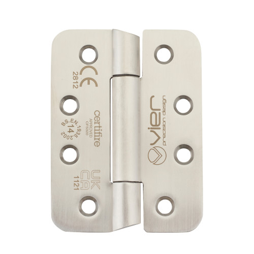 Grade 14 Concealed Bearing Hinge Stainless Steel Radius - Grade 201 - 102 x 76 x 3mm - Hospital Tip