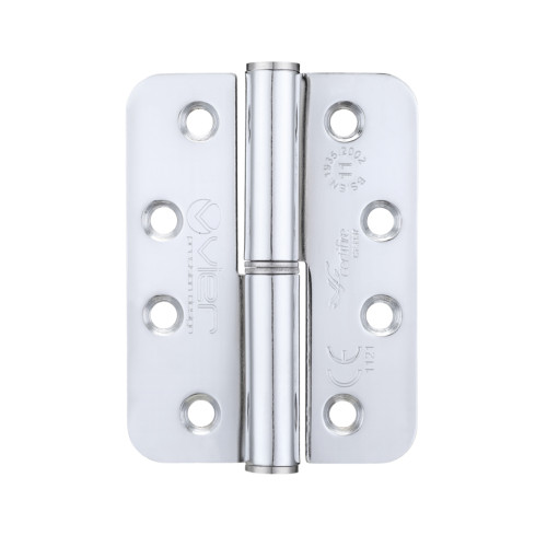 Grade 11 Lift Off Hinge Steel - Radius - Polished Chrome - 102 x 76 x 3mm - Right Hand