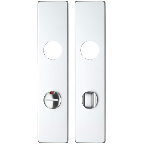 Spare Push on Bathroom Backplate for Aluminium including the Turn and release - 78mm Centres - Long Backplate
