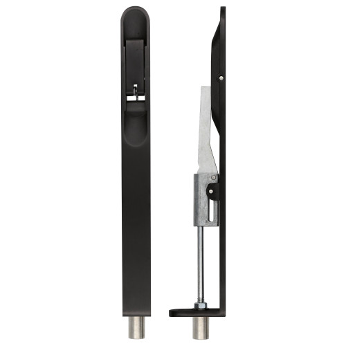 Lever Action Flush Bolt - Radius 20 x 200mm Powder Coated Matt Black