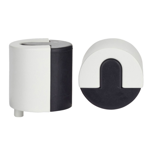 Door Stop Floor Mounted - Round - Powder Coated Matt White