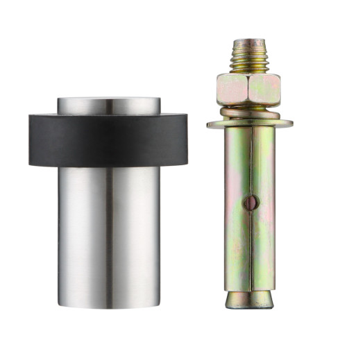 Door Stop Anchored Heavy Duty - Round Collared Flat Top - 60mm dia