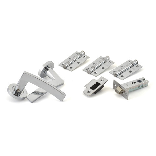 ZOO Complete Door Latch Pack - Toledo - Polished Chrome