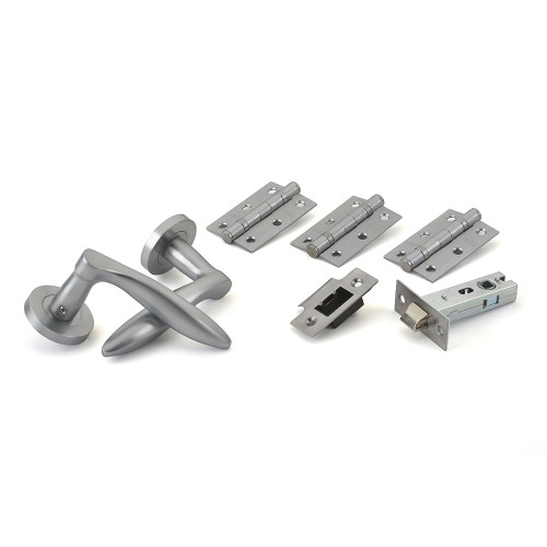 ZOO Complete Door Latch Pack - Cadiz - Satin Chrome