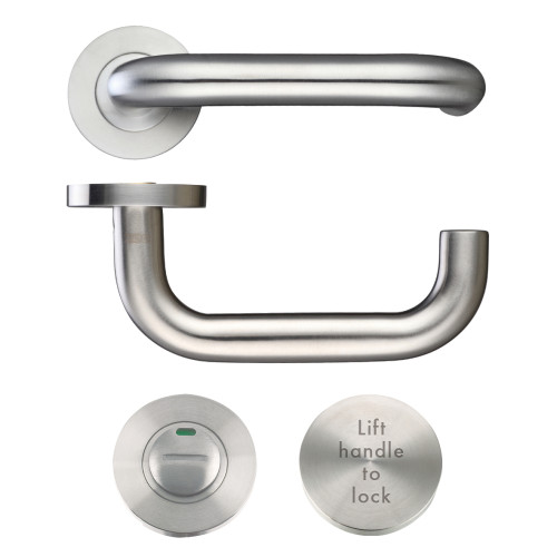 19mm Lift to Lock Tubular Return to Door Lever set -Push On Rose - Grade 304