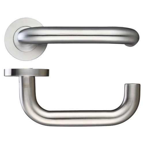 19mm Tubular Return to Door Lever -Push On Rose - Grade 304