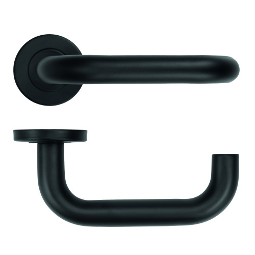19mm Tubular Lever on Round Rose 52mm x 8mm Push-on Rose - BS EN 1906 Grade 3 - Grade 201