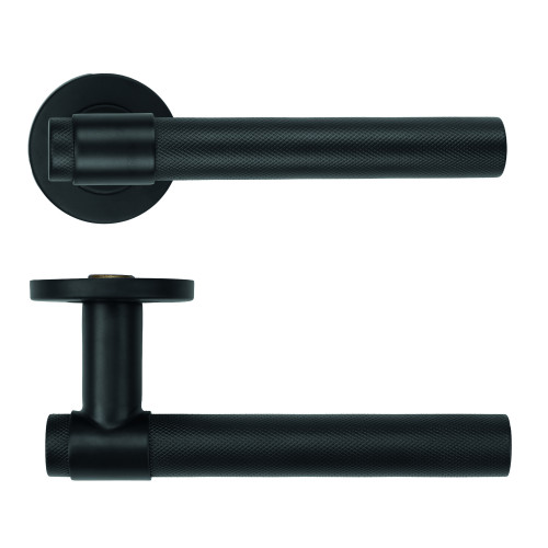 Knurled Lever on Round Rose 53mm x 6mm Push-on Rose - BS EN 1906 Grade 3 - Grade 201