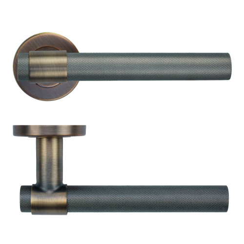 Knurled Lever on Round Rose 52mm x 8mm Push-on Rose - BS EN 1906 Grade 3 - Grade 201