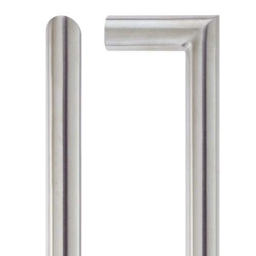 19mm Mitred Pull Handle - 225mm Centers - Grade 201 - Bolt Through Fixings