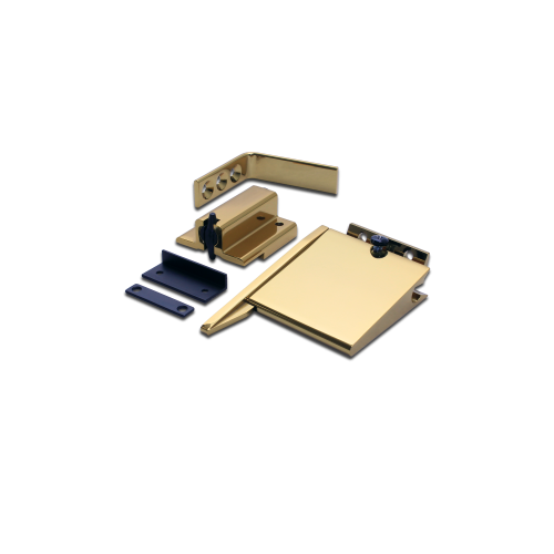 Size 3-6 Double Rebated Door Selector - Complete With 102mm Arm, Standard Rebate Catch, Pol.Brass Effect Finish