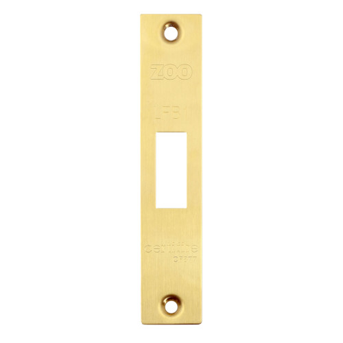 Square Forend, Strike and Escutcheon Pack t/s ZFB01 Fire Brigade Lock, PVD Satin Brass Finish