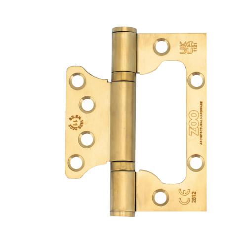 Zoo Hardware Grade 11 Flush Interleaf Hinge - PVD Satin Brass