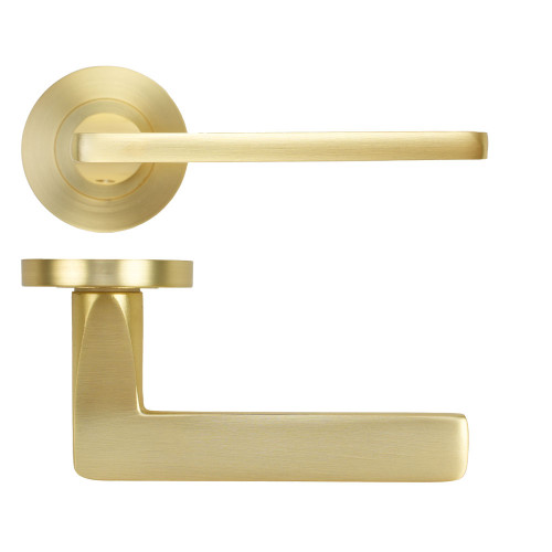 Leon Lever on Rose - Satin Brass
