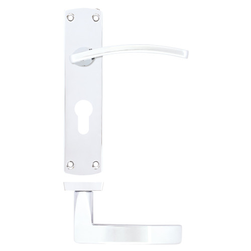Toledo Lever on Euro Backplate Polished Chrome