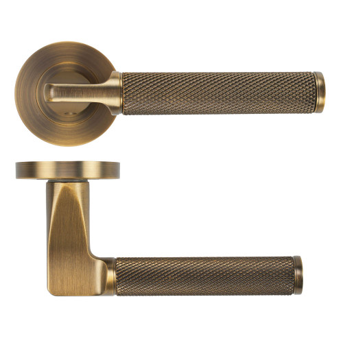 Bilbao Lever on Rose - Antique Brass