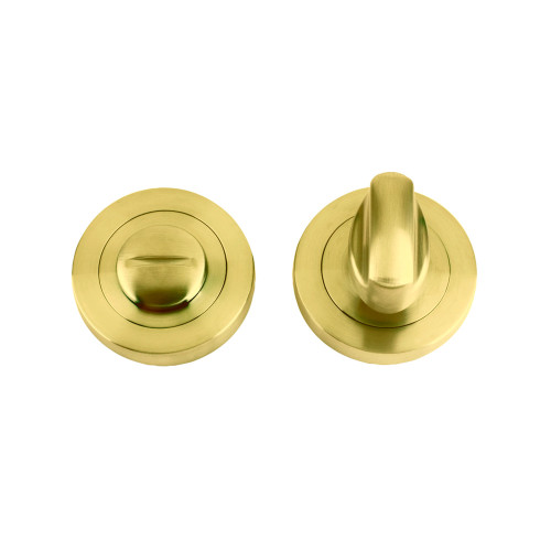 Zoo Hardware Stanza Turn & Release on Round Rose - Favo Satin Brass
