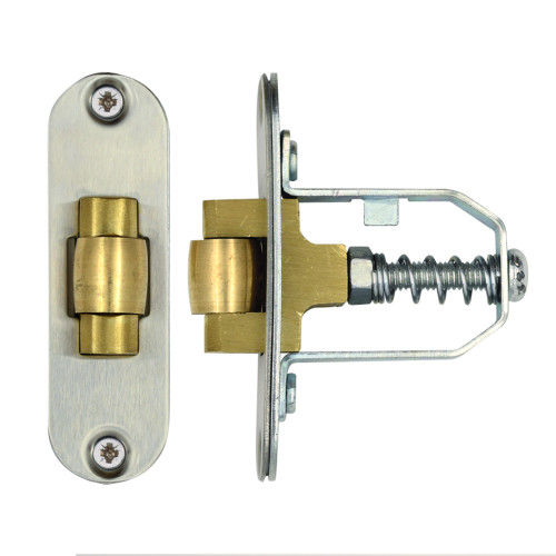 Adjustable Roller Latch, Radiused Forend and Strikeplate, SSS Finish