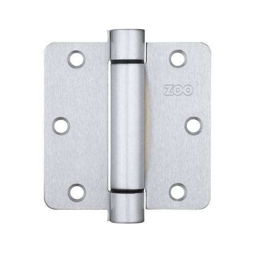 Zoo Hardware Spring Hinge Plus Slave Pack - Radius - Satin Chrome
