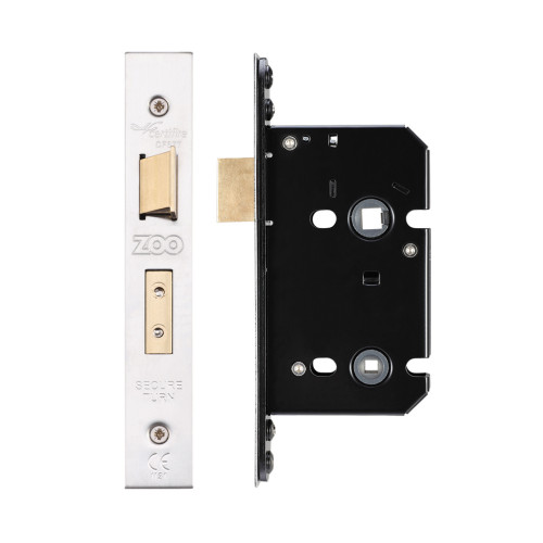 Bathroom Lock - 64mm C/W Stainless Steel Forend and Strike