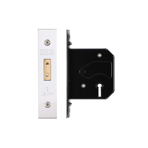 3 Lever Replacement Dead Lock - 64mm c/w Stainless Steel Forend and Strike - Keyed Alike 301