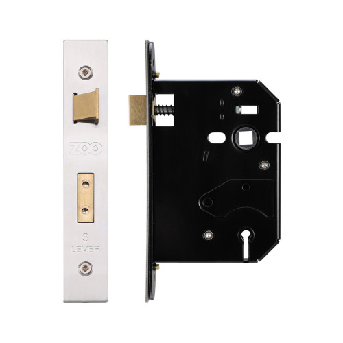 3 Lever Replacement Sash Lock - 76mm c/w Stainless Steel Forend and Strike - Keyed Alike 301
