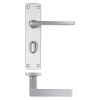 Leon Lever on Bathroom Backplate Satin Chrome