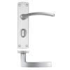 Toledo Lever on Bathroom Backplate Satin Chrome
