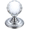 Glass Ball Mortice Knob - Facetted 55mm