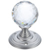 Glass Ball Mortice Knob - Facetted 55mm