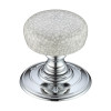 Porcelain Mortice Knob on Round Rose - Grey Crackle - Face Fix