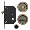 Sliding Door Lock Set - Suitable for 35-45mm Thick Doors - Antique Brass